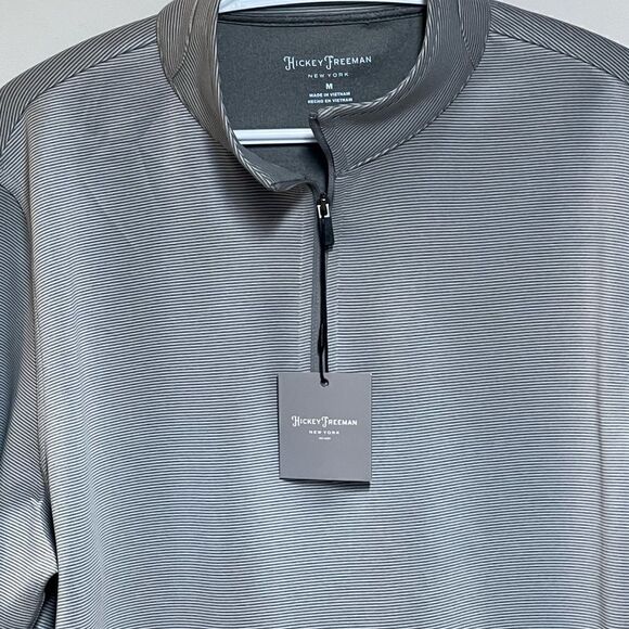 NWT Hickey Freeman Quarter Zip Pullover Medium Grey Mens Sz M - Picture 6 of 7